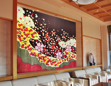 友禅きものカーテン「花しぼり」