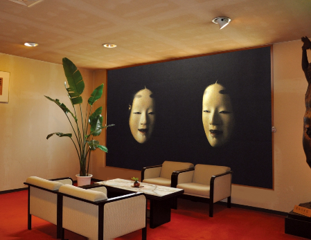 和紙ロールスクリーン「能面」