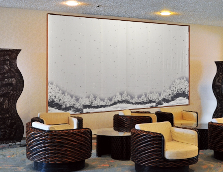 友禅きものカーテン「雪景色」